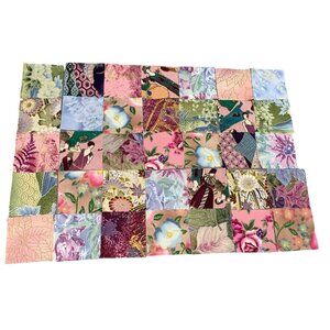 Precut 2" Quilt Squares - 132 Pieces - Cotton with Gold Silver Thread Fabric Sew